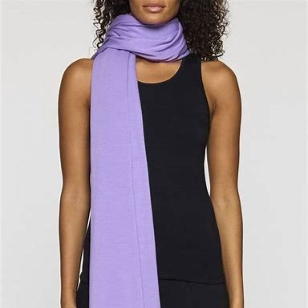 bleusalt 2 yard wrap shawl ruana - lavender lilac purple euc